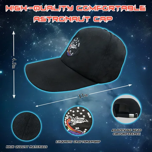 Vista 3 de Fooecor Disfraz de astronauta para niños, traje espacial de Halloween con mono y gorra incluidos (naranja)