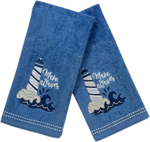 Vista 13 de Serafina Home Toallas de mano náuticas para huéspedes: Coastal Love Anchors The Soul, 2 piezas suaves y absorbentes