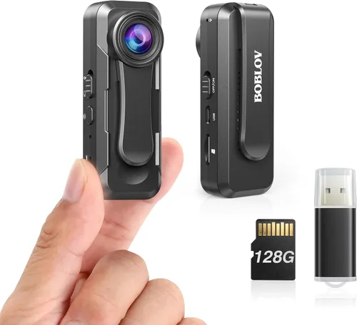 Vista 9 de BOBLOV A28 2K Cámara de cuerpo pequeño Soporte de memoria externa 64GB Negro64G