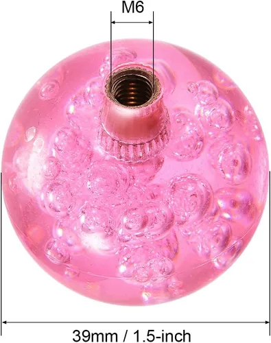 Vista 2 de uxcell Joystick Ball Top Handle Rocker Cabeza Redonda Arcade Juego DIY Piezas Reemplazo Cristal Rosa