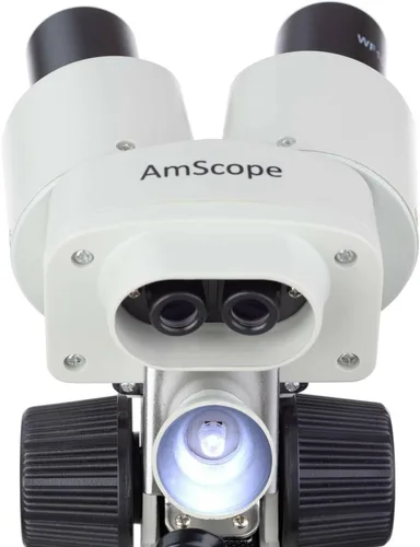 Vista 2 de AmScope SE100ZZ-LED - Microscopio estéreo binocular portátil y WF25x