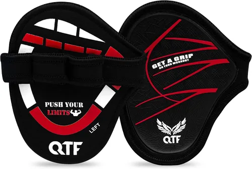 Vista 11 de QTF Puños de elevación para levantamiento de pesas, guantes de goma para gimnasio, protector de palma de gimnasio, almohadillas de agarre