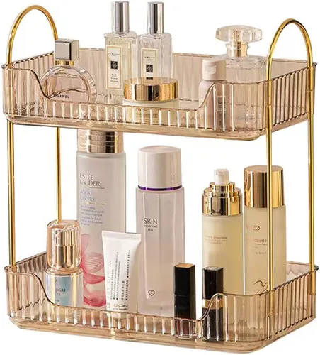 Vista 11 de shuang qing - Organizador de encimera de baño, estante de almacenamiento, estante para cosméticos y cuidado de la piel, organizador de maquillaje