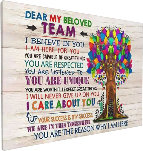Vista 6 de Arte de pared inspirador para la oficina, impresiones en lienzo, citas motivacionales, póster artístico en esta oficina, We Are A Team, decoración