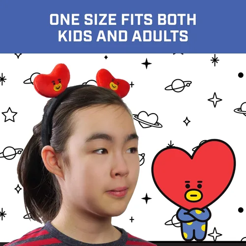 Vista 37 de Concept One BT21 LINE FRIENDS - Diadema bordada de felpa 3D para mujer, Chimmy