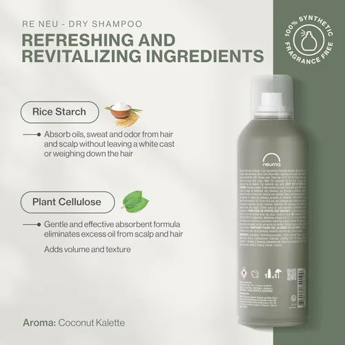 Vista 3 de NEUMA Re Neu - Champú seco de 6 onzas líquidas, sin talco, champú seco voluminizador de rápida absorción, aroma a coco Kalette
