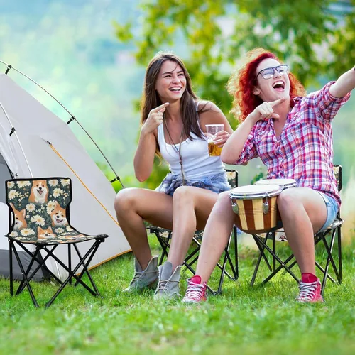 Vista 6 de Al aire libre plegable lindo Shiba Inu perro camping sillas para adultos silla de camping portátil silla de césped ligero 202a4626