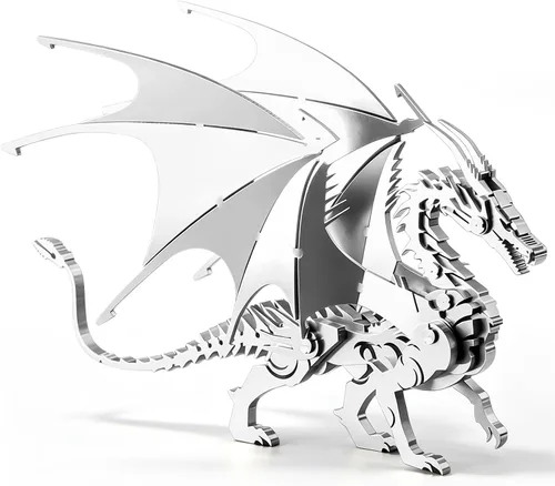 Vista 30 de Kits de modelo de metal 3D, rompecabezas de metal 3D de lobo mecánico, serie de animales de acero DIY, rompecabezas simples 3D, decoración