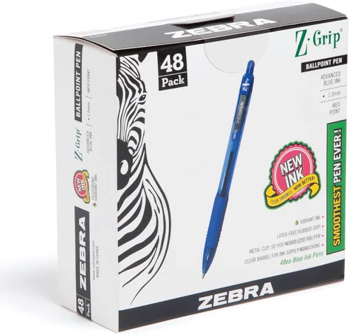 Vista 9 de Zebra Pen Z-Grip - Bolígrafo retráctil de punta media, 3/64 pulgadas, tinta negra, 12