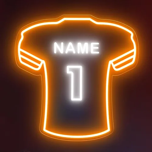 Vista 8 de Letreros de neón de jersey de baloncesto personalizables, letrero de neón LED personalizable para decoración de pared, luces de neón LED