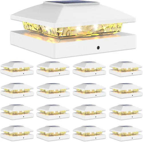 Vista 22 de VOLISUN Luces solares 4x4, paquete de 12 luces negras impermeables para Negro