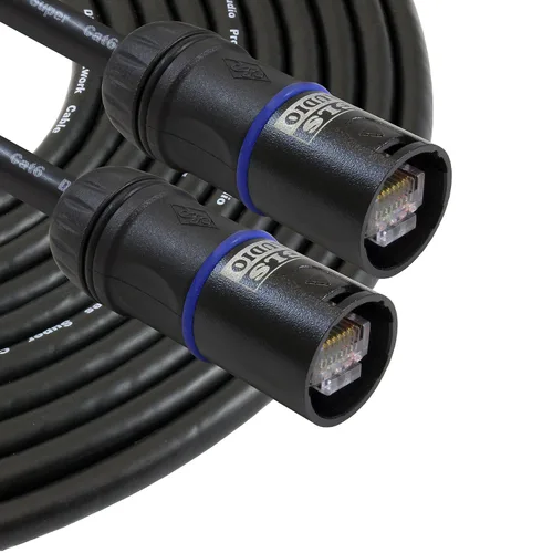 Vista 2 de GLS Audio Cable OFC Pro Tour de 100 pies compatible con Ethercon RJ45 Cat6 resistente G-Shell G45