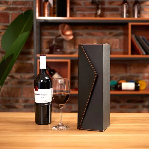 Vista 4 de DB11 Cajas de vino para champán - Caja de vino individual plegable (negro)