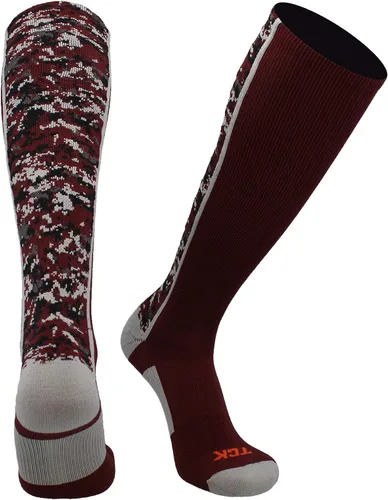 Vista 9 de TCK Calcetines de béisbol y fútbol americano de camuflaje digital para jóvenes, niños y hombres - Longitud por encima de la pantorrilla Negro