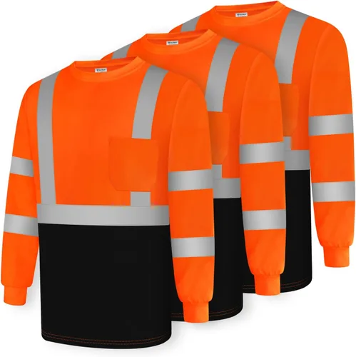 Vista 7 de Camisas de seguridad Uno Mejor para hombre Clase 3 Camisas de alta visibilidad, Camisas reflectantes de alta visibilidad para hombre y mujer