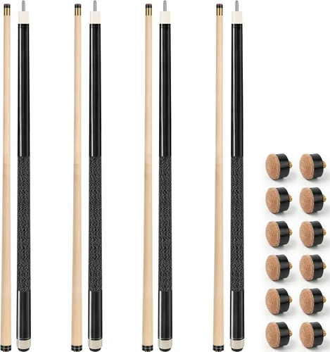 Vista 12 de Kmise 4-Piece 58 Inch FAS Canadian Maple Pool Cue Set, 18 19 20 21 oz 1 set