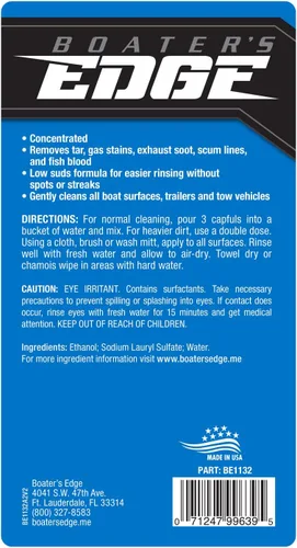 Vista 2 de BOATER'S EDGE Wash - Concentrado de jabón biodegradable para barcos - 32 oz (BE1132)