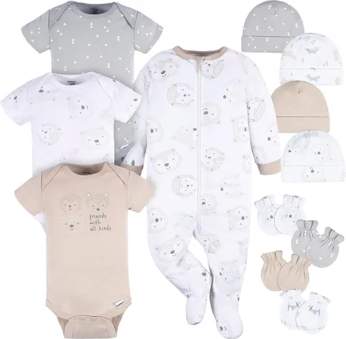 Vista 11 de Gerber Juego de regalo de canastilla de 12 piezas para bebés y niñas