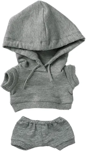 Vista 12 de niannyyhouse Ropa deportiva de felpa de 7.9 in, ropa deportiva elástica y sólida, con capucha, pantalones, juguete de peluche suave, accesorios