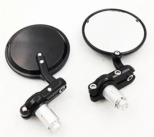 Vista 7 de XKH grupo motocicleta negro aluminio redondo mini bar extremo 7/8 "espejo para Cafe Racer Clubman CB XS KZ GS nuevo