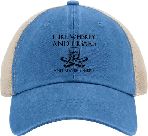 Vista 113 de Philysonic Funny Hat I Like Whisky and Cigars and Maybe 3 People Sombreros para Hombres Gorras de Béisbol Gorras Ajustables