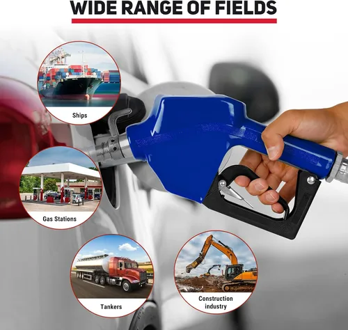 Vista 8 de Boquillas de combustible automáticas de 3/4", boquilla de transferencia de combustible con apagado automático y junta giratoria de 360°, gancho