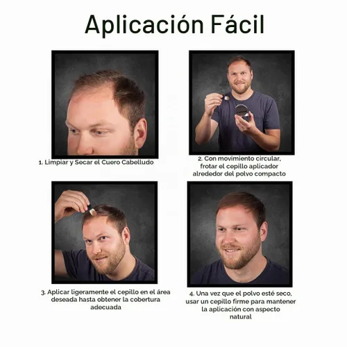 Vista 3 de Polvos para el cabello sin talco, 0.32 oz. Corrector de pérdida de cabello resistente al agua. Naturalmente más grueso que las fibras capilares