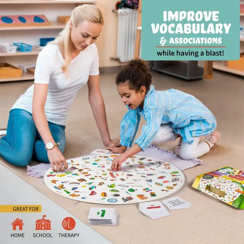 Vista 5 de Juego a juego de juegos de mesa preescolares para niños 2 en 1, juegos de coincidencias y categorías, materiales de terapia del habla