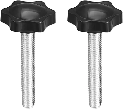 Vista 5 de uxcell Perillas de tornillo de sujeción con abrazadera Pomo de estrella M6 x 0.630 in rosca macho 2 piezas