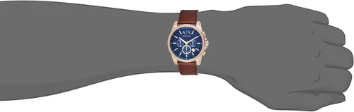 Vista 4 de Armani Exchange AX2508 Reloj de cuero marrón para hombre, Marrón, Cronógrafo
