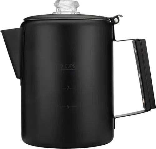 Vista 7 de COLETTI Bozeman Negra Cafetera Percoladora — Cafetera de Camping — La Cafetera Percoladora Más Elegante de América – SIN Aluminio ni Plástico