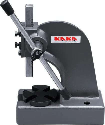 Vista 9 de Prensa de cenador KAKA INDUSTRIAL, máquina de punzonado manual de 1 tonelada, prensa manual, altura ajustable hasta 5.9 pulgadas, máquina de prensa