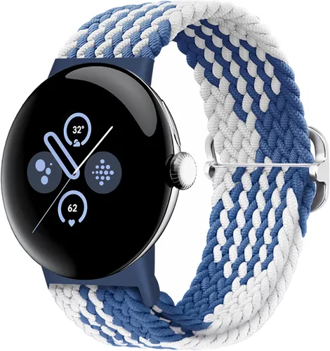 Vista 43 de Correas trenzadas Solo Loop compatibles con Google Pixel Watch 4, 3, 2, 1 de 1.61 pulgadas/1.77 pulgadas, correas elásticas ajustables de nailon