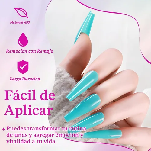 Vista 7 de LoveOurHome 576 uñas postizas largas a presión tipo ataúd, puntas de uñas postizas largas de cobertura completa, uñas acrílicas de ataúd, uñas