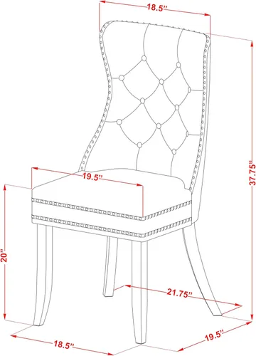 Vista 3 de East West Furniture DAP8F12 Dallas Parson - Juego de 2 sillas de cocina tapizadas de piel sintética con botones copetudos, color gris oscuro