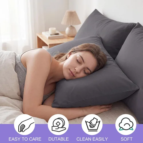 Vista 6 de Shimeyao 24 fundas protectoras de almohada con cremallera de 20 x 26 pulgadas a granel, fundas de almohada de tamaño estándar, fundas de almohada