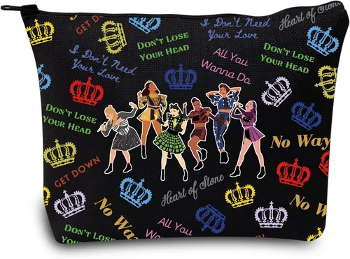 Vista 7 de LEVLO Musical Queen Bolsa Cosmética Teatro Drama Fans Regalo Seis Reina Musical Maquillaje Cremallera Bolsa Bolsa