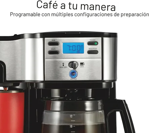Vista 6 de Hamilton Beach Cafetera Brewer de 2 vías, olla de un solo servicio y 12 tazas, acero inoxidable (49980A), jarra