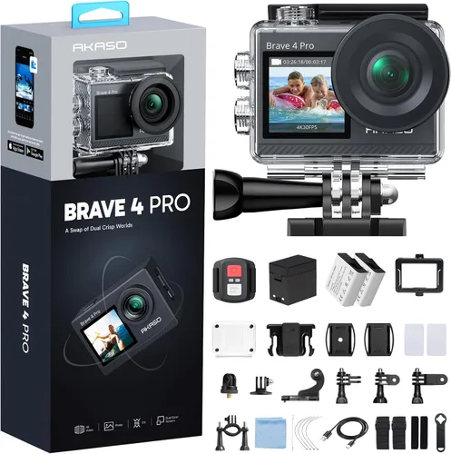 Vista 14 de AKASO Brave 4 Pro Action Camera 4K con tarjeta MicroSD U3 de 64 GB