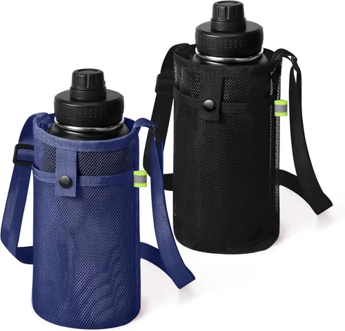 Vista 32 de Bolsa grande para botella de agua con correa, soporte de malla grande para botella de agua, correa para el hombro y bolsillo, soporte ligero