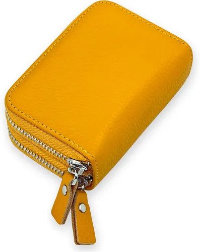 Vista 8 de Cartera pequeña de cuero suave para mujer, con bloqueo RFID, tarjetero con bolsillo con cremallera C-B-B2 (negro)