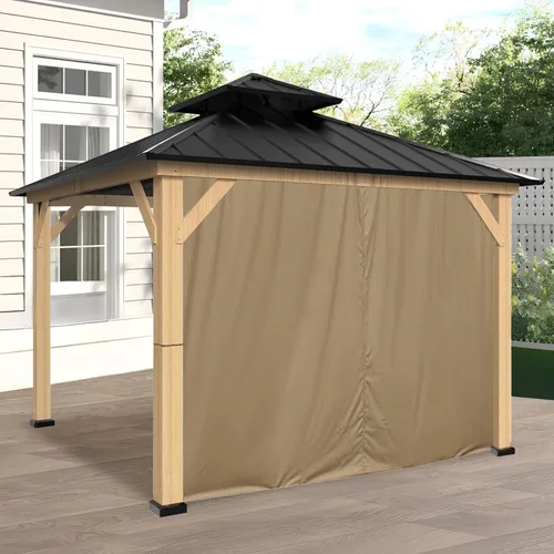 Vista 8 de Coastshade Panel de toldo de pérgola de repuesto para pérgola de 8 pies, paneles de privacidad para cenadores con 10 anillos de cortina y ganchos