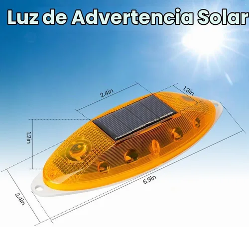 Vista 4 de Luz estroboscópica solar de advertencia LED sensible lámpara de advertencia súper brillante IP65 impermeable control de luz intermitente barricada