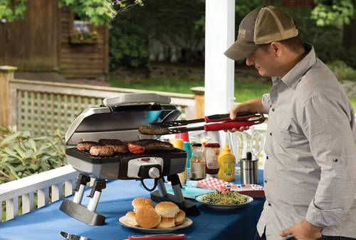 Vista 2 de Cuisinart CGS-134 Juego de herramientas para asar con guante de parrilla, rojo (3 piezas)