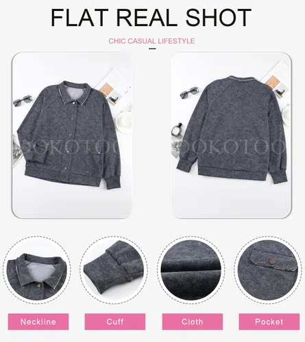 Vista 5 de Dokotoo Chaquetas de invierno para mujer, con botones, casual, de manga larga, con bolsillos