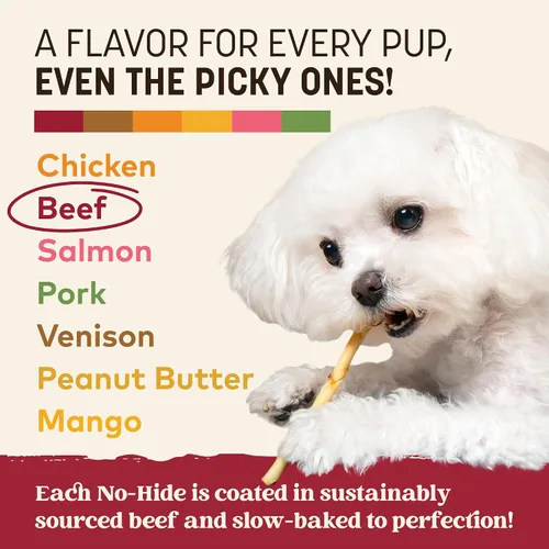 Vista 5 de Earth Animal No Hide Stix - Palitos masticables para perros sin cuero crudo, 10 unidades de carne de res
