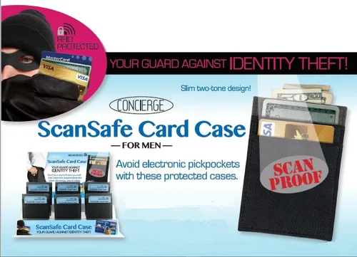 Vista 5 de ScanSafe - Estuche para tarjetas para hombre, color negro, Negro