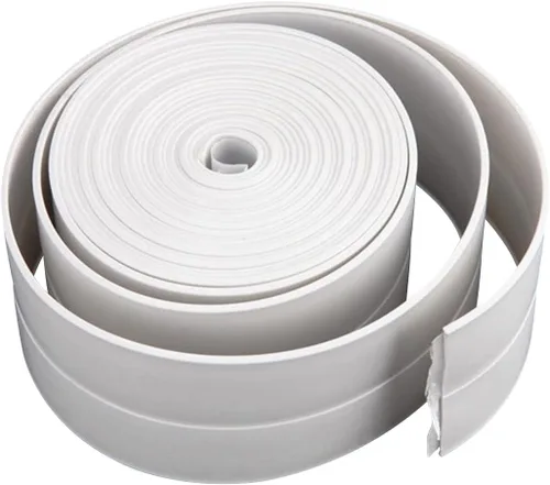 Vista 2 de Queenbox Cinta selladora de cinta de calafateo de 0.8 x 39.4 pulgadas, cinta de sellado autoadhesiva impermeable para protector de borde de Beige