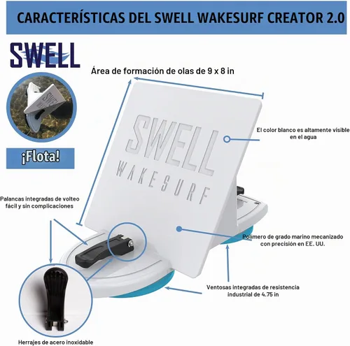 Vista 3 de SWELL Wakesurf Creator 2.0 - El generador de olas más vendido - Generador de olas - Flotante - Duradero