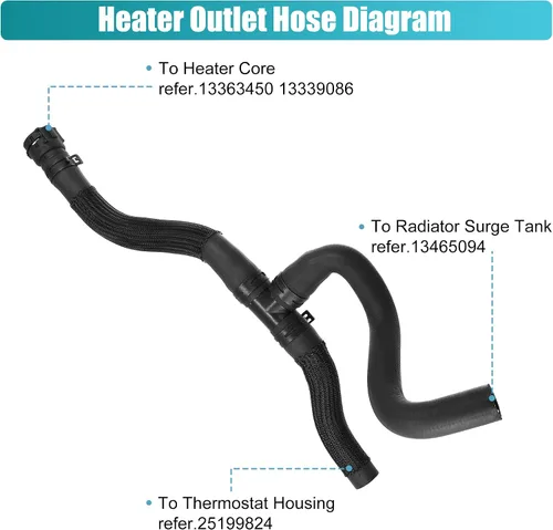Vista 5 de X AUTOHAUX 95039027 Conjunto de manguera de salida del núcleo del calentador HVAC para Chevrolet Cruze 2011-2016 l LS LT 1.8L L4 - Manguera